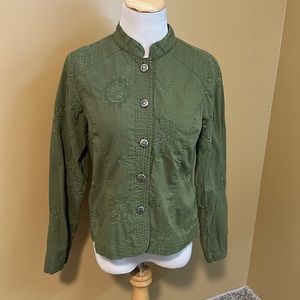 Embroidered Army Green Jacket